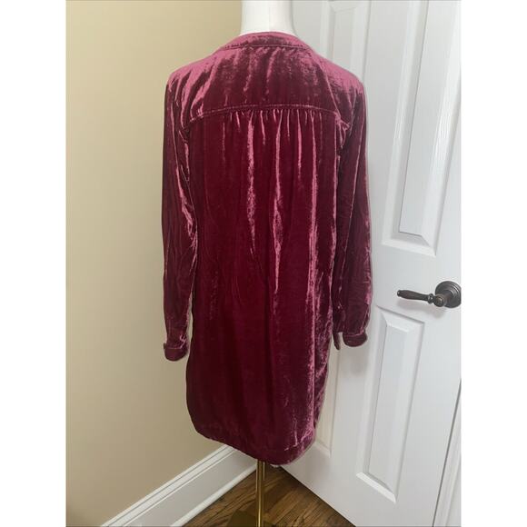 Anthropologie Velvet Midi Dress in Rich Burgundy - Picture 10 of 13